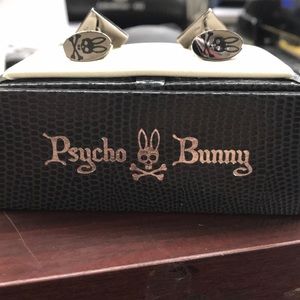 Psycho Bunny Superman silver cuff links